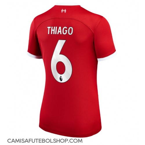 Camisa de time de futebol Liverpool Thiago Alcantara #6 Replicas 1º Equipamento Feminina 2023-24 Manga Curta